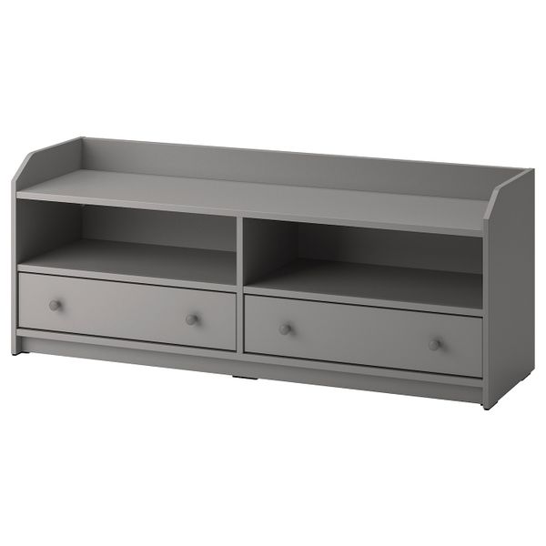 Тумба под ТВ, серый 138x36x54 см IKEA HAUGA ХАУГА 004.150.66 - фото 1