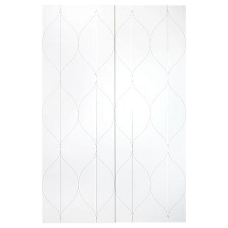 Пара раздвижных дверей СВОРКМО, сетчатый орнамент белый, бежевый