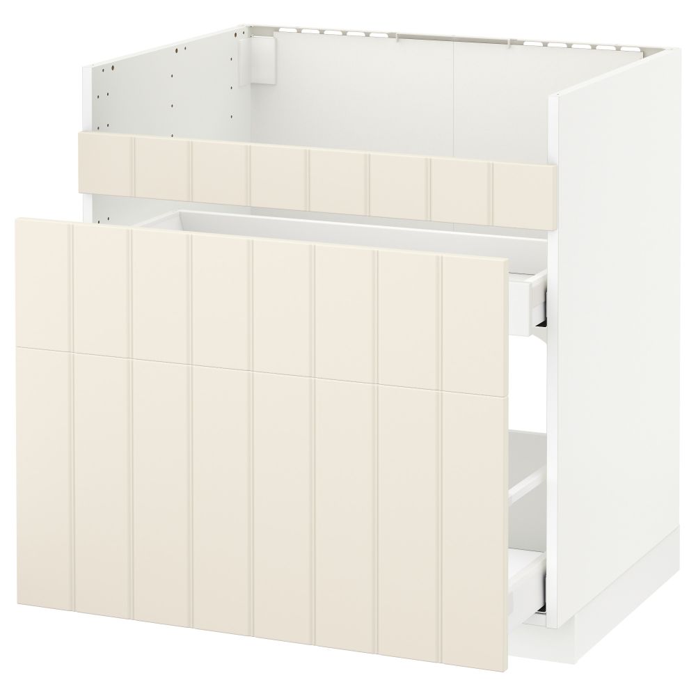 Напольный шкаф под мойку ДУМШЁ, 3 фасада, 2 ящика МЕТОД / МАКСИМЕРА, белый, Хитарп белый с оттенком - схема-чертеж с размерами