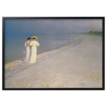 Картина с рамой, Летний вечер на пляже Скагена черный, 140x100 см IKEA BJÖRKSTA БЬЁРКСТА 994.168.25