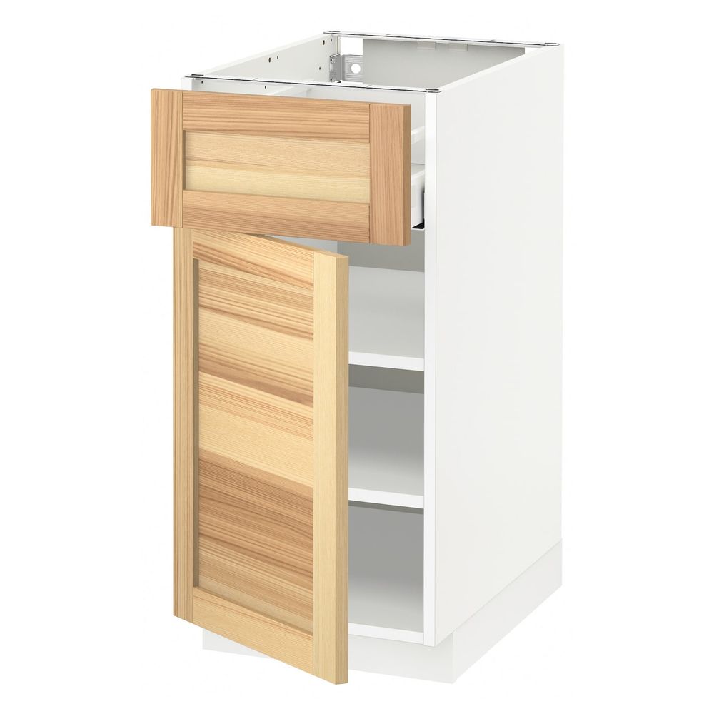 Напольный шкаф с ящиком/дверью, белый/Торхэмн ясень 40x60 см IKEA METOD МЕТОД / MAXIMERA МАКСИМЕРА 592.356.43 - фото 1