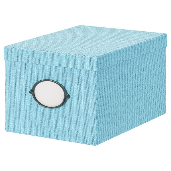 Коробка с крышкой, синий, 25x35x20 см IKEA КВАРНВИК 203.970.66 - фото 1