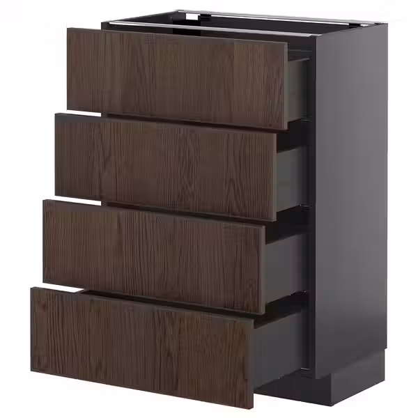 METOD / KNIVSHULT Напольный шкаф 4 фасада/4 ящика - фото 1