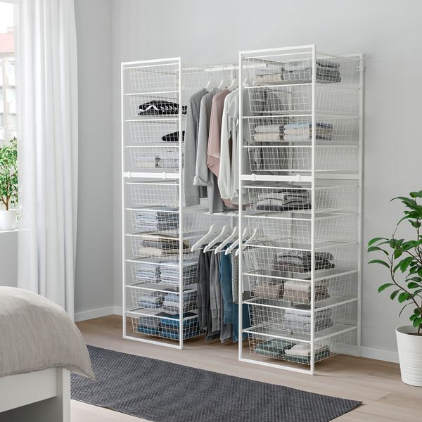 Гардероб, комбинация, белый, 142-178x51x173 см IKEA JONAXEL ЙОНАКСЕЛЬ 992.976.34 - схема-чертеж с размерами