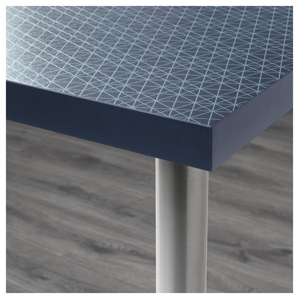 Стол ЛИННМОН / АДИЛЬС, геометрический синий, серебристый (120x60 см) - схема-чертеж с размерами