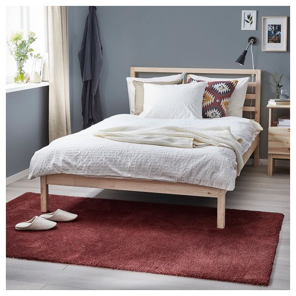 Ковер, короткий ворс, темно-красный 80x150 см IKEA TYVELSE ТЮВЕЛЬСЕ 704.437.87 - фото 2