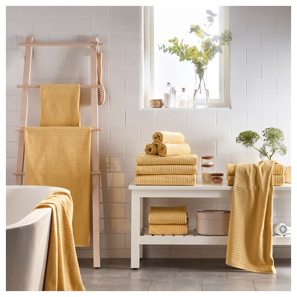 Банное полотенце, светло-желтый, 70x140 см IKEA ВОГШЁН 103.555.52 - фото 2