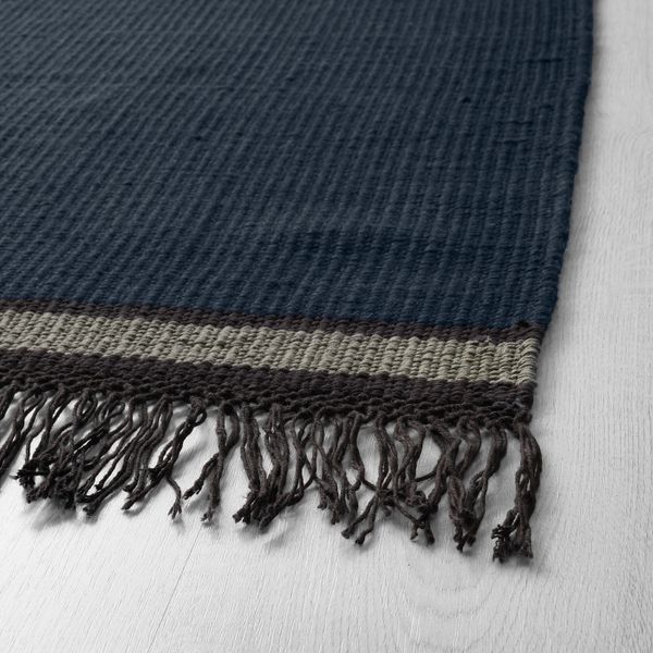 Ковер безворсовый, ручная работа/синий 170x240 см IKEA СТОКГОЛЬМ 2017 603.520.99 - фото 2