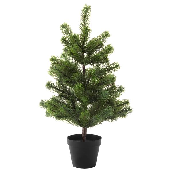 Искусственное растение в горшке ФЕЙКА, рождественская елка (12 см) - схема-чертеж с размерами