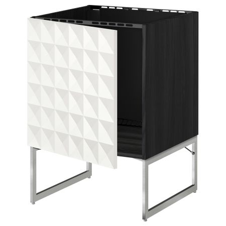 Напольный шкаф для раковины МЕТОД, черный, Гэррестад белый (60x60x60 см)