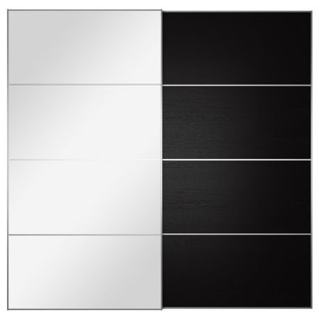 Пара раздвижных дверей АУЛИ / ИЛЬСЕНГ, зеркальное стекло, черно-коричневый