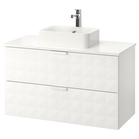 Шкаф со столешницей 45x32 раковина, Решён белый, белый БРОГРУНД смеситель 102x49x72 см IKEA ГОДМОРГОН/ТОЛКЕН / ХОРВИК 293.091.88