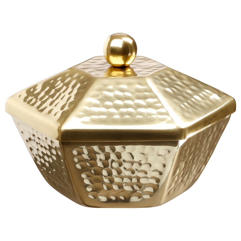 Сервировочная миска с крышкой, золотой 16 см IKEA LJUVARE ЛЬЮВАРЕ 904.921.21 - фото 1