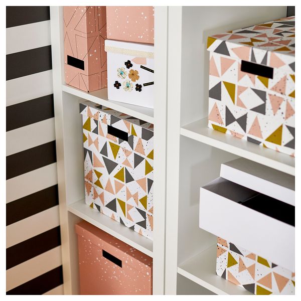 Подставка для журналов ТЬЕНА, розовый, черный - схема-чертеж с размерами