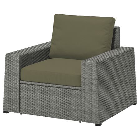 Садовое кресло, темно-серый, Frösön, Duvholmen темный бежево-зеленый IKEA SOLLERÖN СОЛЛЕРОН 094.136.90