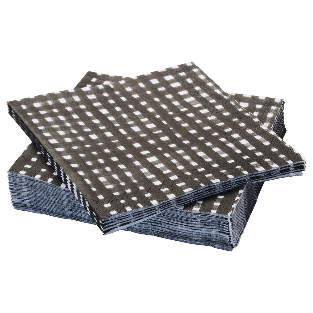 Салфетка бумажная, черный-белый 33x33 см IKEA УРЛАДДА 804.159.01 - фото 1