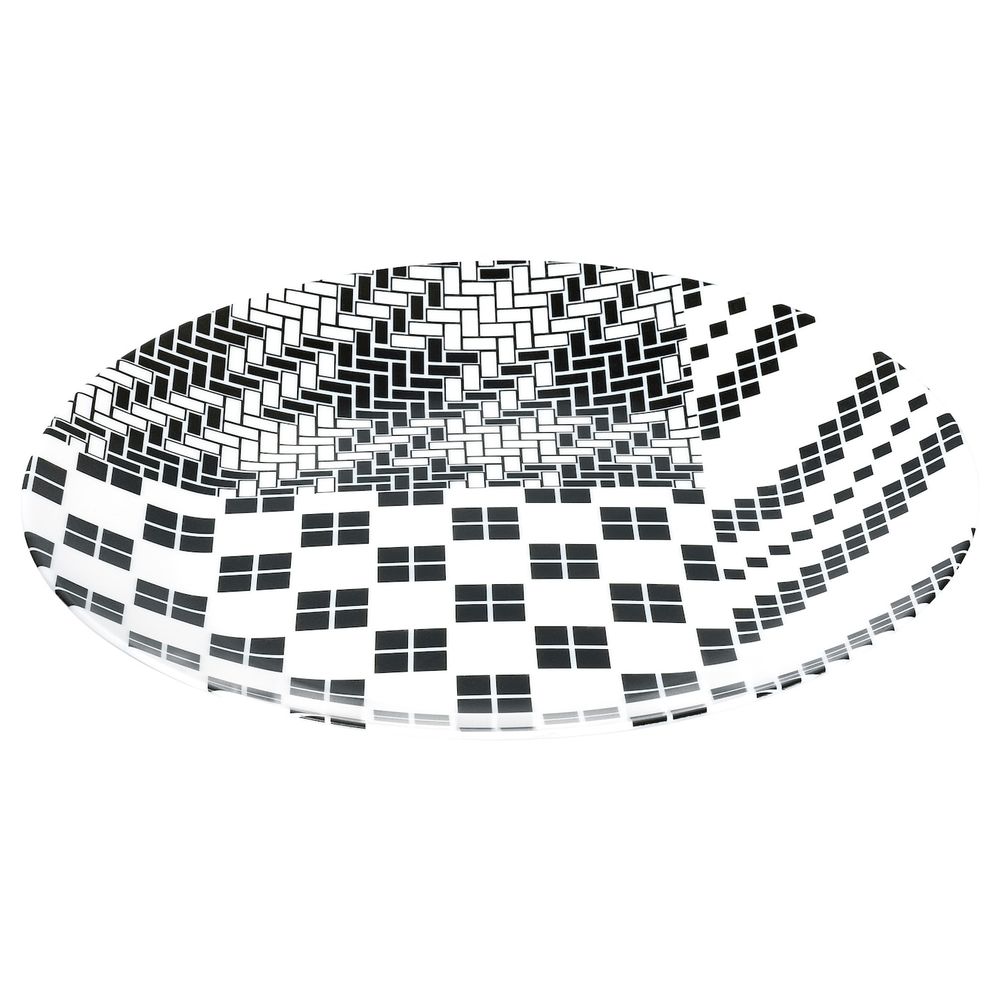 Тарелка, белый, черный 25 см IKEA SAMMANKOPPLA САММАНКОППЛА 404.643.33 - фото 1