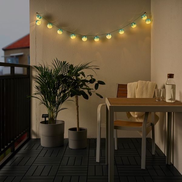 Гирлянда, 12 светодиодов, для сада шаровидный/синеватый оттенок IKEA SOLVINDEN СОЛВИДЕН 504.873.67 - схема-чертеж с размерами