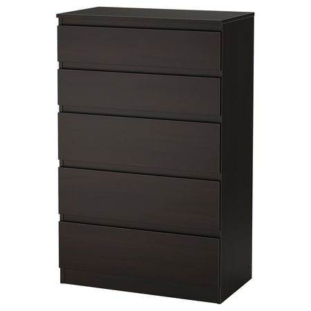 KULLEN Комод с 5 ящиками - черно-коричневый 70x40x112 см