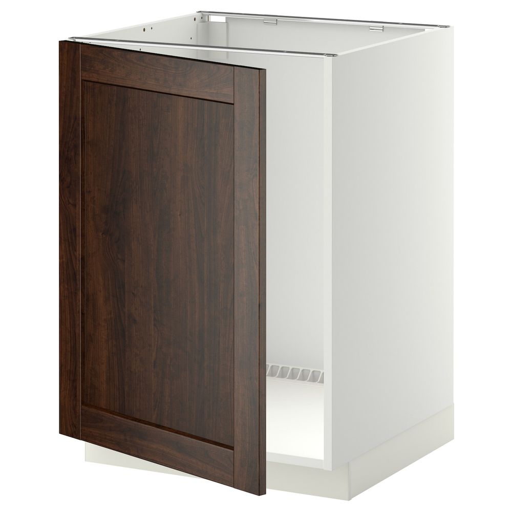 Напольный шкаф для раковины, белый/Эдсерум коричневый 60x60 см IKEA METOD МЕТОД 592.267.52 - схема-чертеж с размерами