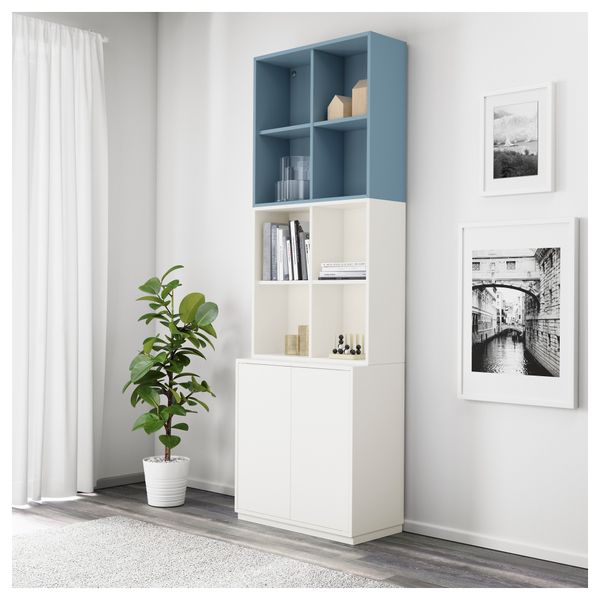 Комбинация шкафов с цоколем ЭКЕТ, белый/голубой (70x35x213 см) - фото 2