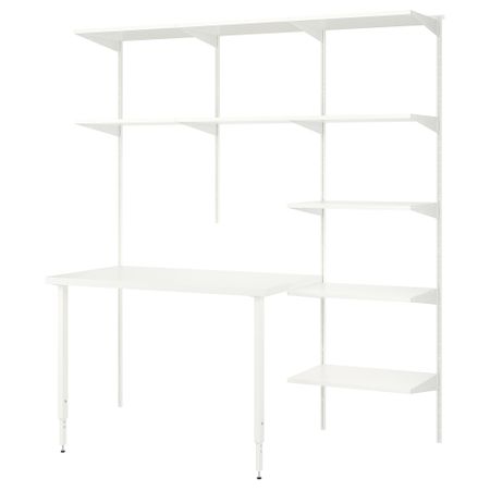 Стеллаж со столешницей, белый, 187x62x201 см IKEA BOAXEL БОАКСЕЛЬ, LAGKAPTEN ЛАГКАПТЕН 494.406.20