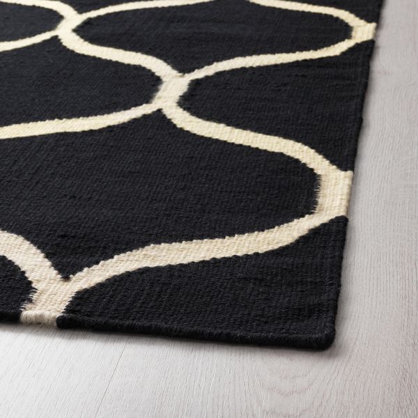 Ковер безворсовый, сетчатый орнамент ручная работа, сетчатый орнамент белый синий 170x240 см IKEA СТОКГОЛЬМ 2017 503.526.60 - фото 2