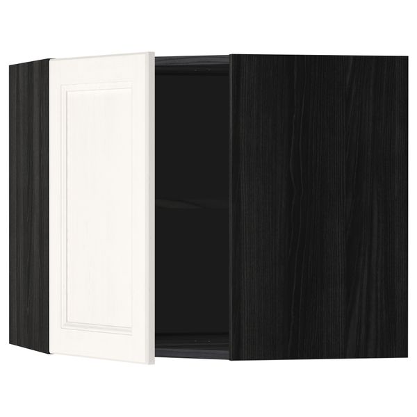 Угловой навесной шкаф с полками МЕТОД, черный, Лаксарби белый - схема-чертеж с размерами