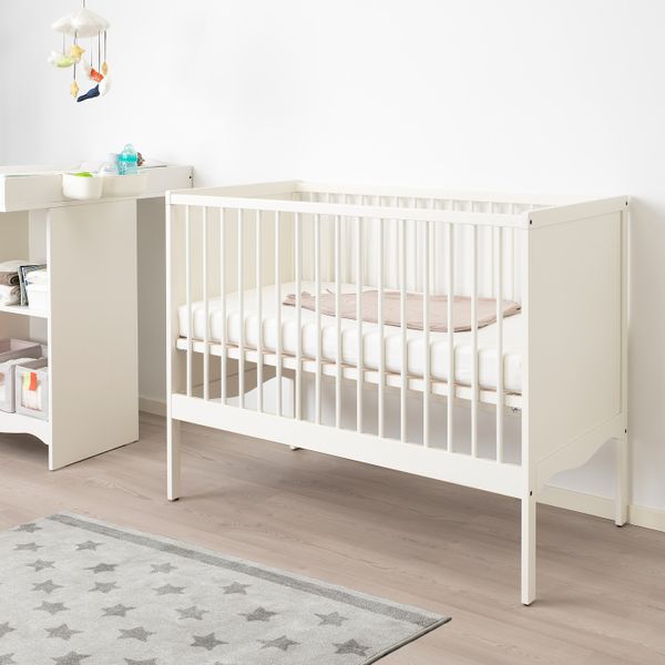 Кроватка детская, белый, 60x120 см IKEA СОЛГУЛЬ 603.624.18 - фото 2