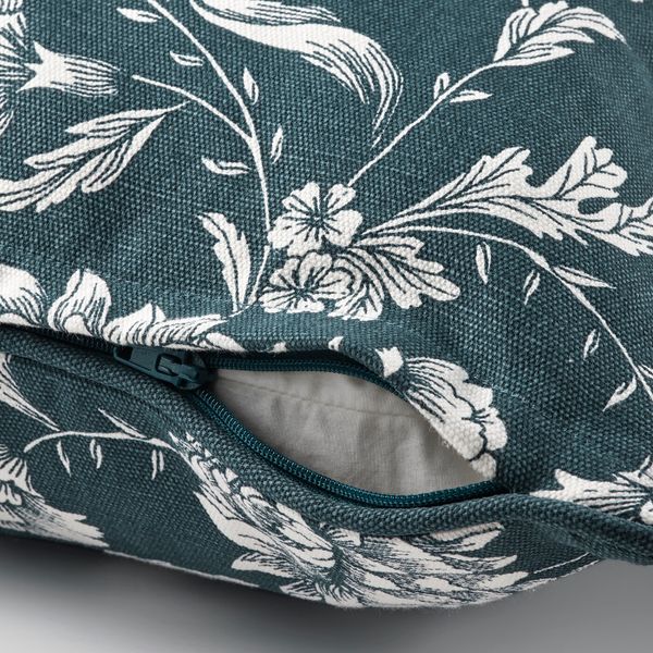 Чехол на подушку, синий-белый/с цветочным орнаментом 50x50 см IKEA IDALINNEA ИДАЛИННЕЯ 404.725.21 - схема-чертеж с размерами