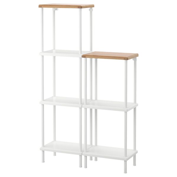 Стеллаж ДИНАМ, белый, рисунок бамбука - фото 1