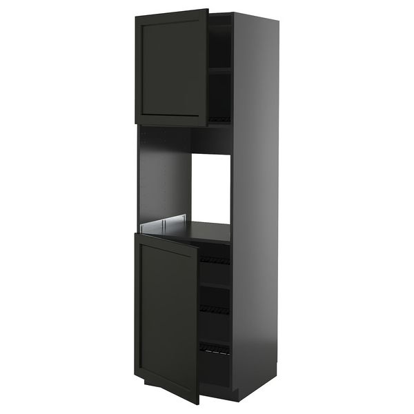 METOD Высок шкаф д/духовки/2дверцы/полки - фото 1