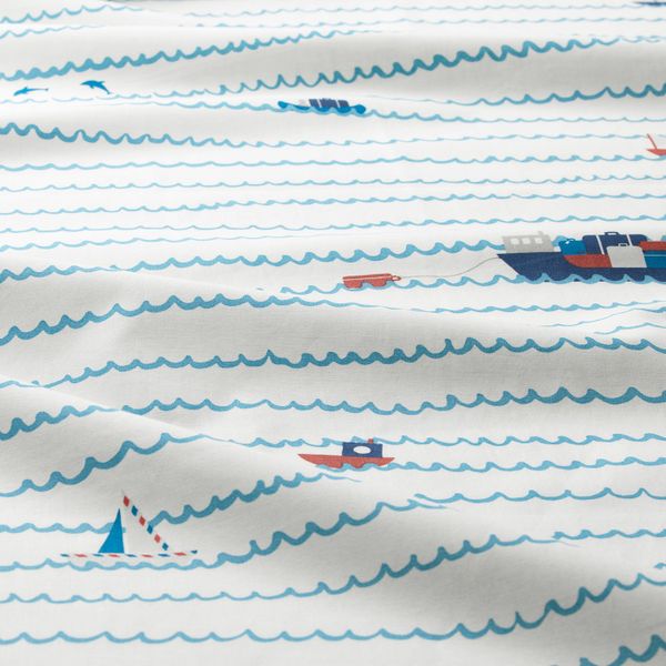 Пододеяльник и наволочка, орнамент «волны/корабли»/синий 150x200/50x70 см IKEA UPPTÅG УППТОГ 404.402.95 - фото 6