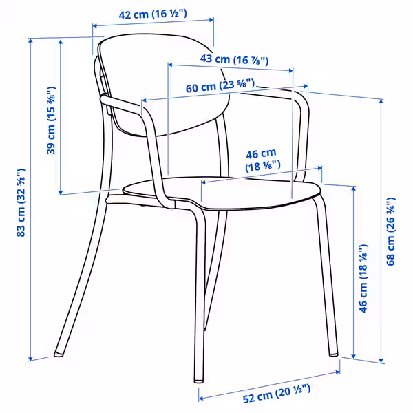 IKEA в интерьере - схема-чертеж с размерами