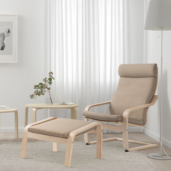 Кресло, березовый шпон/Шифтебу бежевый IKEA POÄNG ПОЭНГ 993.027.96 - фото 2