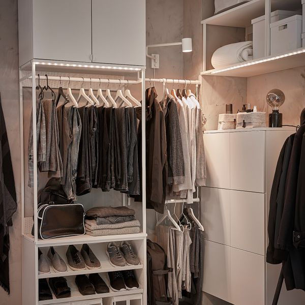 Гардероб с полкой для обуви+2 двери 115-140x42x241 см IKEA OPPHUS ОПХУС 693.243.37 - фото 2