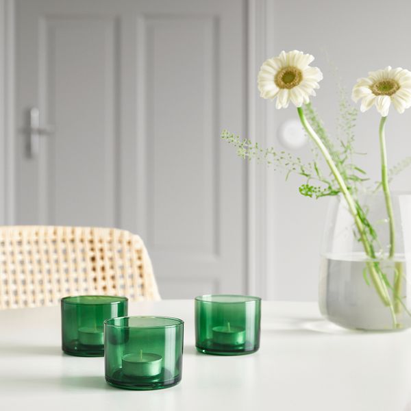 Подсвечник, темно-зеленый, 6 см IKEA BUSKBJÖRK 105.631.22 - фото 4