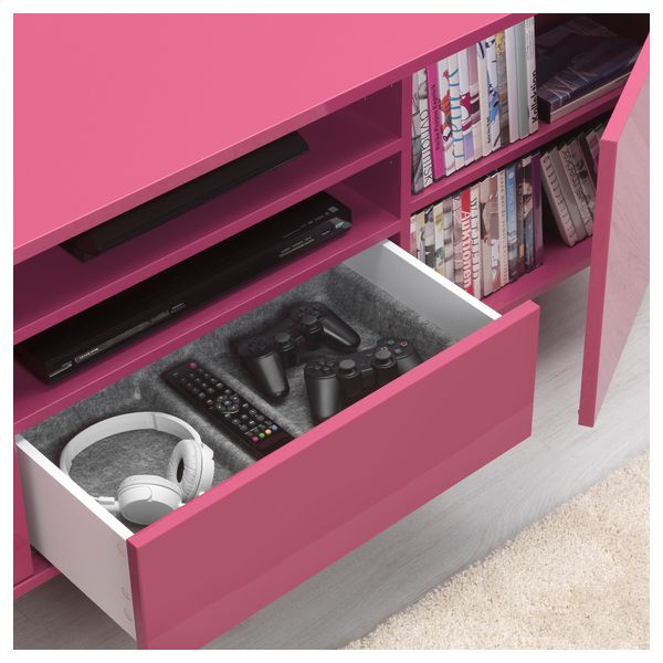 Тумба под ТВ МОСТОРП, розовый (159x46 см) - схема-чертеж с размерами