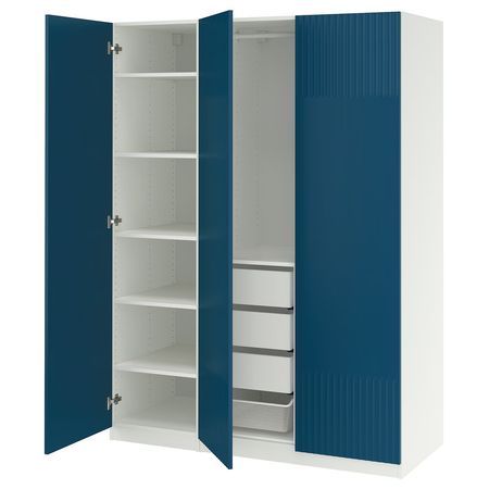 PAX / FYRUDDEN Гардероб, комбинация - белый/синий 150x60x201 см