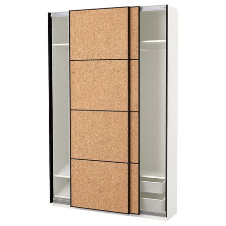 Гардероб, белый, Киркенес пробковый шпон пробка, 150x44x236 см IKEA ПАКС 692.765.05