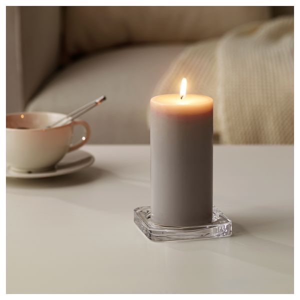 Формовая свеча, ароматическая СИНЛИГ, Мускатный орех и ваниль, серый (14 см) - фото 2