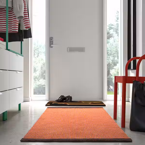 VÄGOMRÅDE Ковер, безворсовый - светлый оранжево-розовый 80x150 см - фото 2