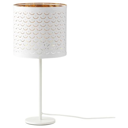 Лампа настольная НИМО / РОДД, белый латунь, белый (24/35 см)