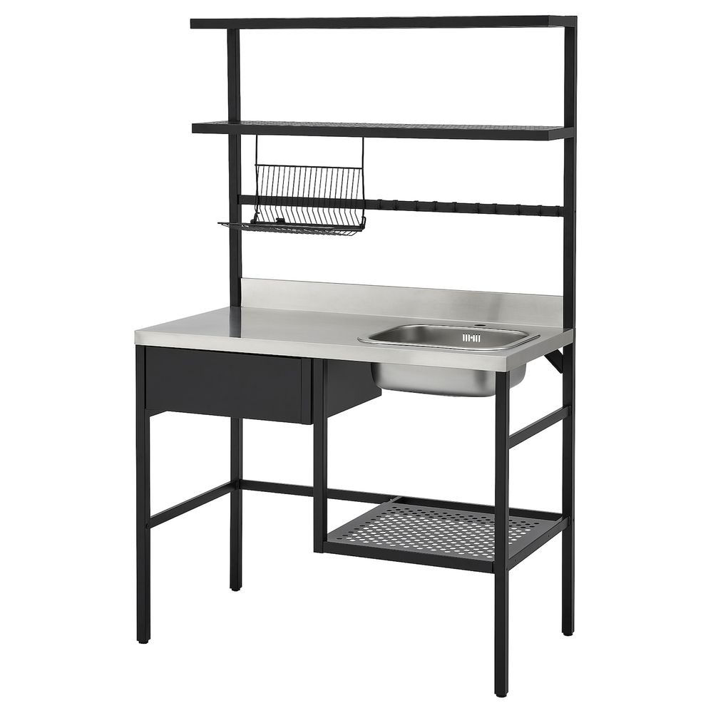Мини-кухня, черный 112x60x178 см IKEA RÅVAROR РОВАРОР 504.545.69 - фото 1
