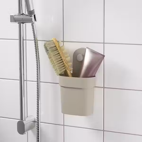 ÖBONÄS ОБОНЭС Контейнер на присоске - серо-бежевый - фото 2