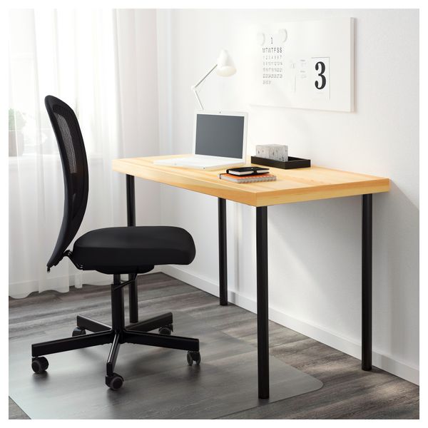 Стол ТОРНЛИДЕН / АДИЛЬС, сосна, черный (120x60 см) - схема-чертеж с размерами