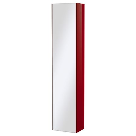 Высокий шкаф с зеркальной дверцей ГОДМОРГОН, глянцевый красный (40x30x192 см)