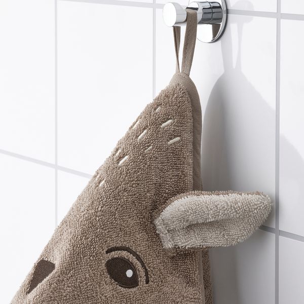 Полотенце с капюшоном, олень, коричневый, 80x80 см IKEA TROLLDOM ТРОЛЛДОМ 005.143.92 - фото 4