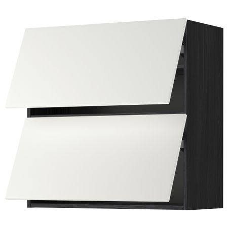 Навесной шкаф, 2 дверцы, горизонтальный МЕТОД, черный, Хэггеби белый