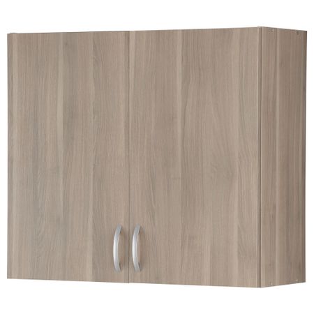 Навесной шкаф с дверями АЛЬБРУ, серо-коричневый (80x70 см)